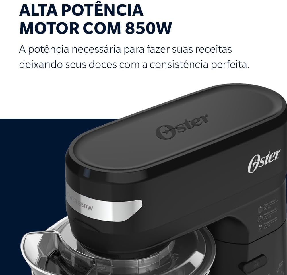 Batedeira Oster 850W Planetária Inox com 3 Batedores — foto 3