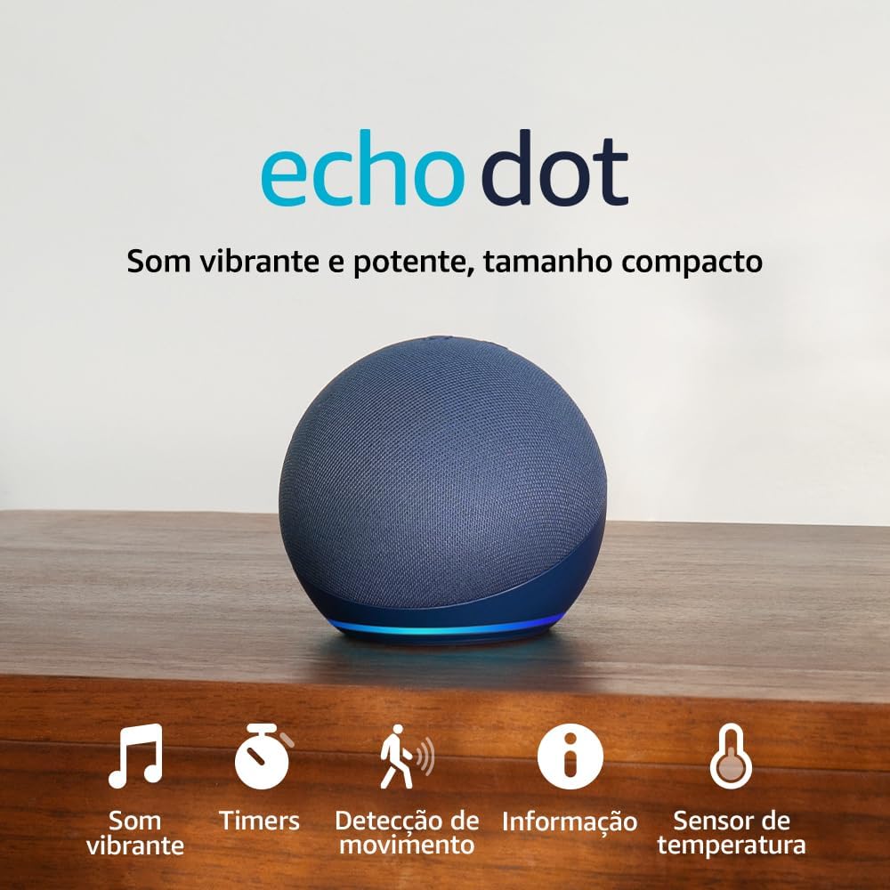 Echo Dot (Geração mais recente) - Smart speaker com Alexa, som vibrante, Wi-Fi e Bluetooth - Azul