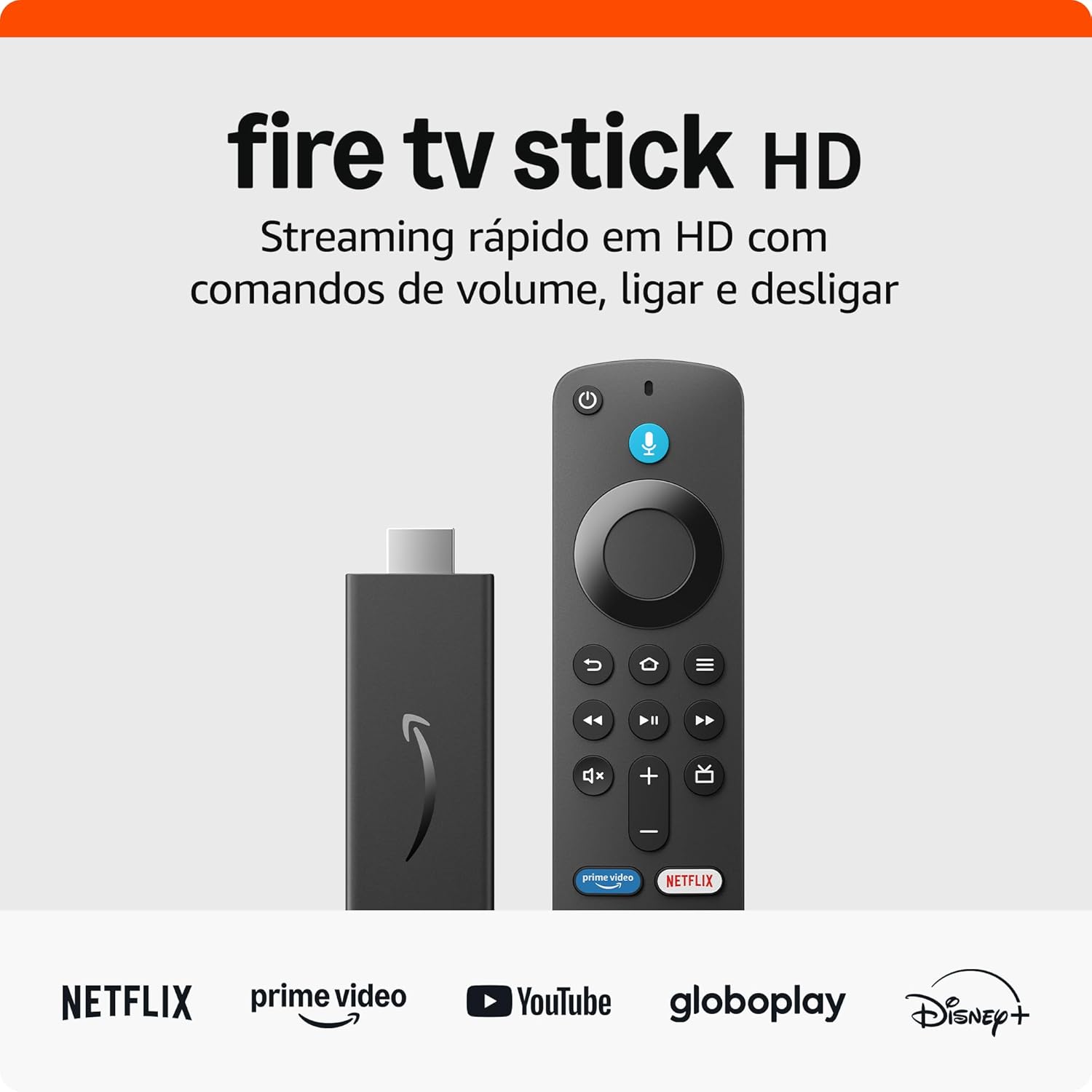 Fire TV Stick HD com Controle Remoto por Voz Alexa - Streaming em HD