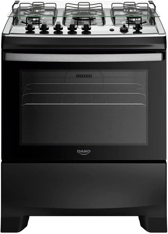 Fogão Supreme Inox Timer 5Q Preto