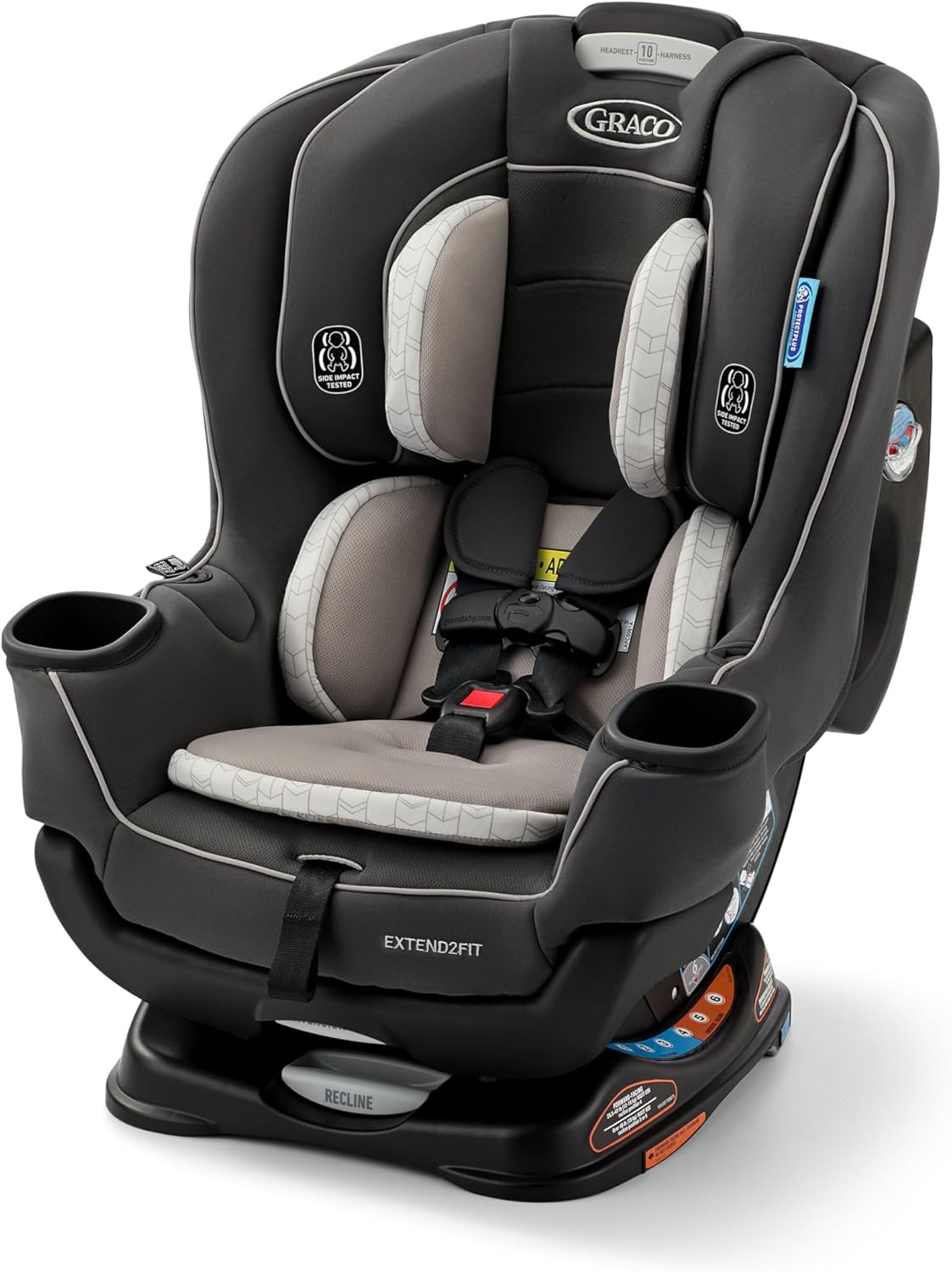 Graco Cadeira Infantil para Carro Extend2Fit ™ 2 em 1 com Sistema LATCH, Redmond, Preto e Cinza