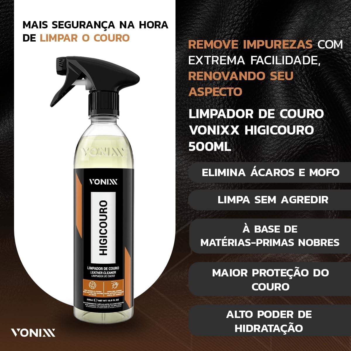 Kit Vonixx Hidracouro e Higicouro 500ml - Cuidados Automotivos — foto 4