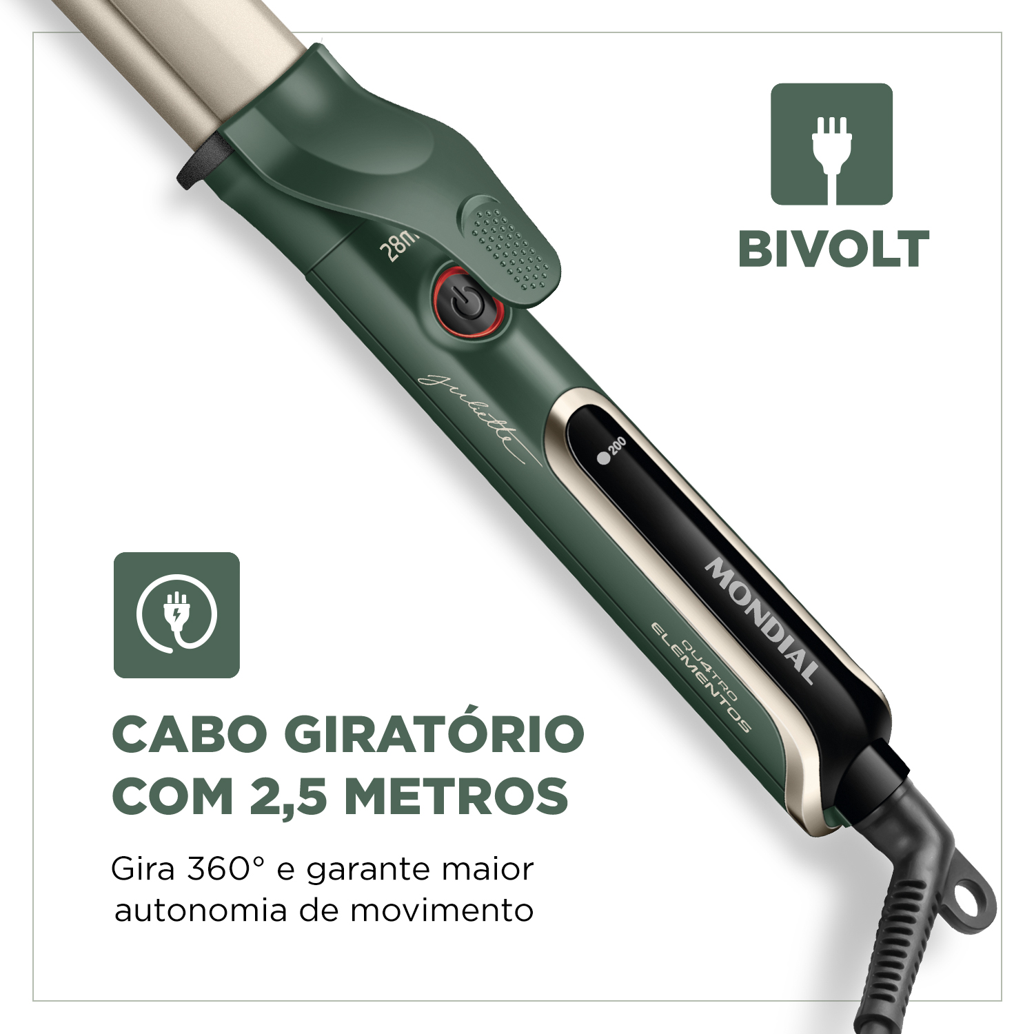 Modelador de Cabelo Mondial Quatro Elementos Cerâmica 200°C — foto 8