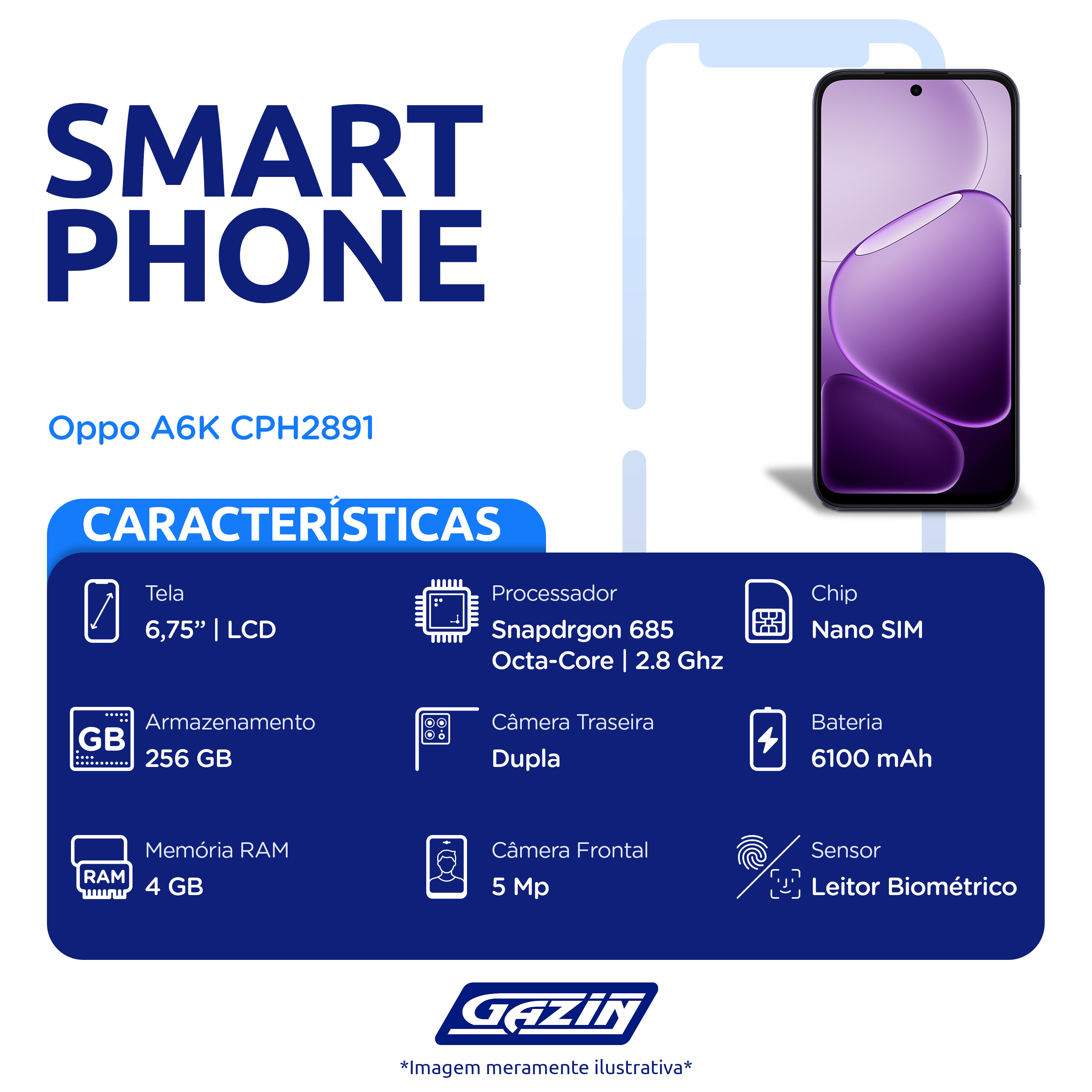 Smartphone OPPO  A6K 256GB 4GB Câmera Dupla — foto 3