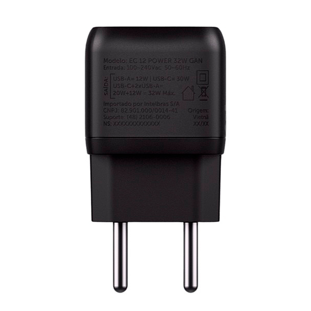 Carregador Usb Intelbras Ec 12 Power 32W Gan — foto 6