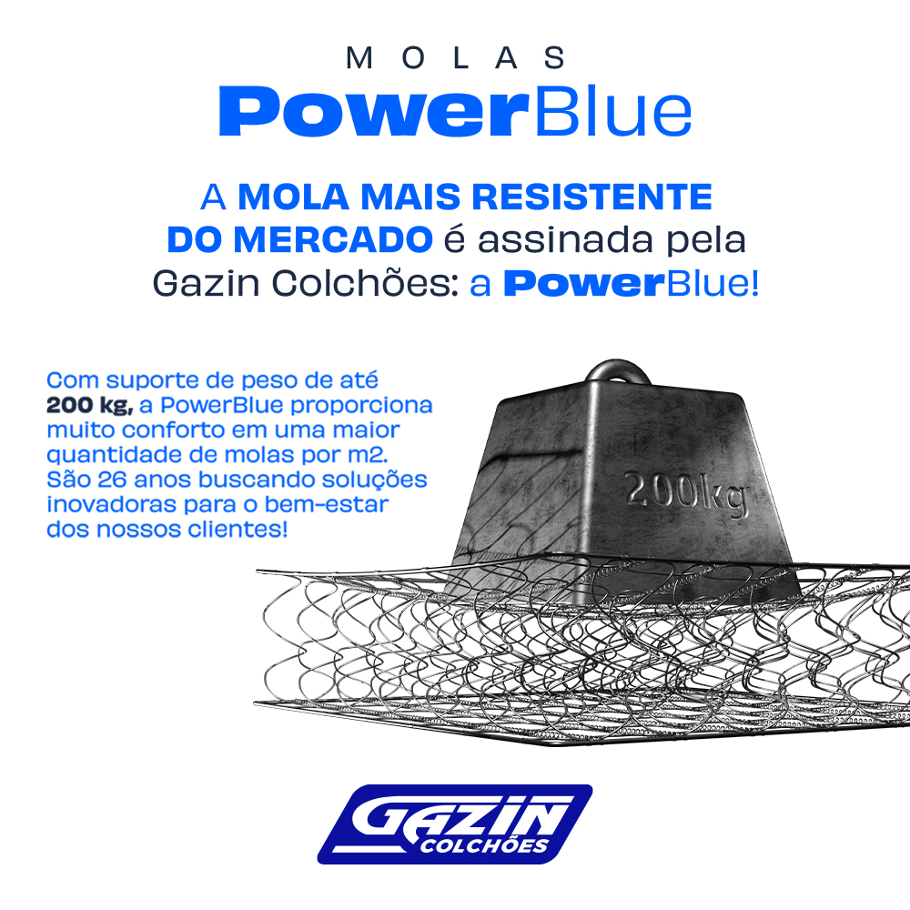 Colchão Casal Molas PowerBlue Gazin Power Black 138x188 — foto 7