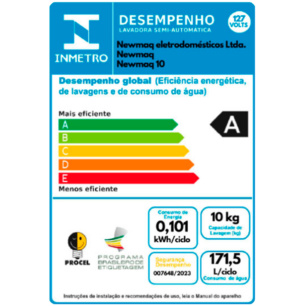 Tanquinho Newmaq 10kg Semiautomático com Big Dispenser — foto 7