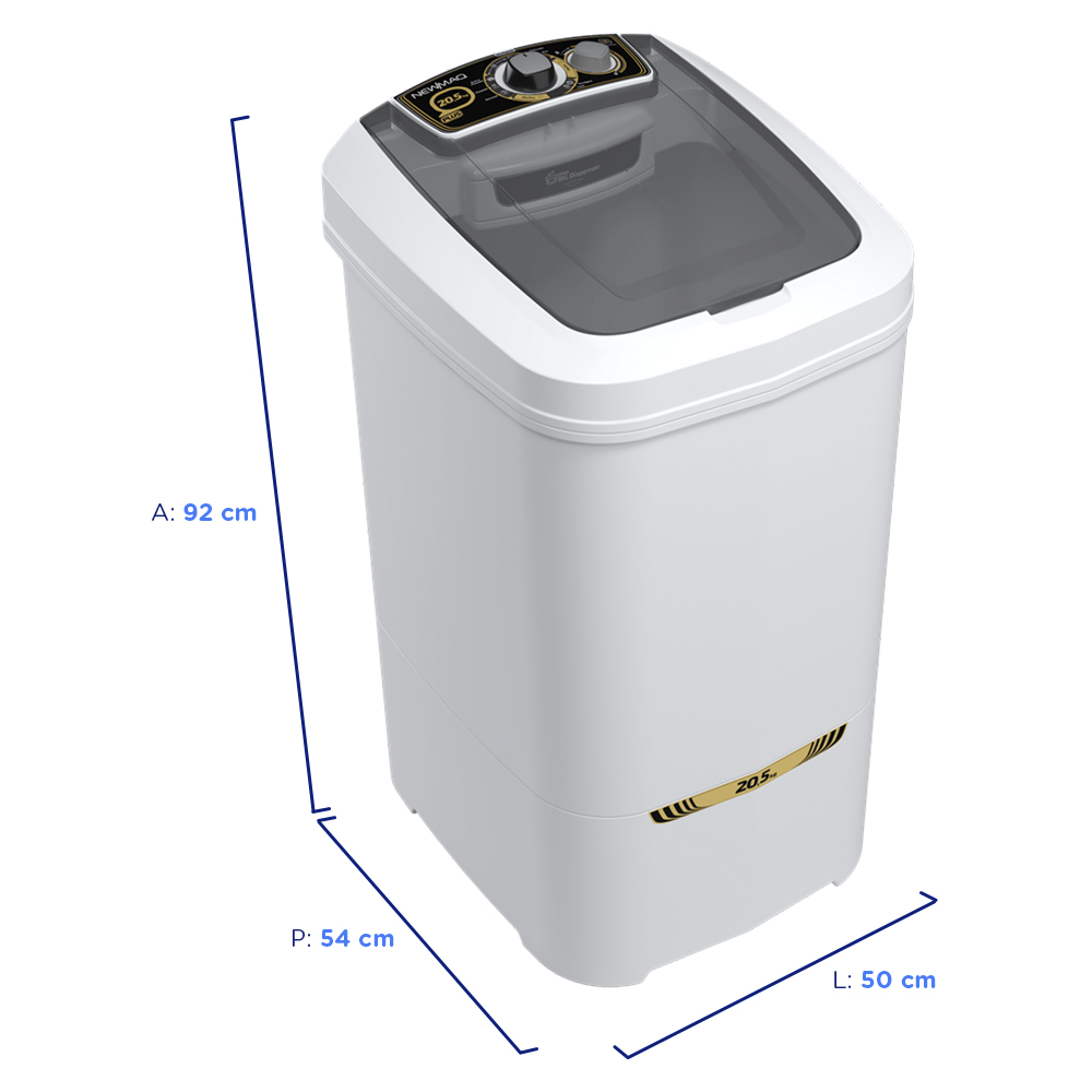 Tanquinho Newmaq Plus 20kg Semiautomático com Big Dispenser — foto 4