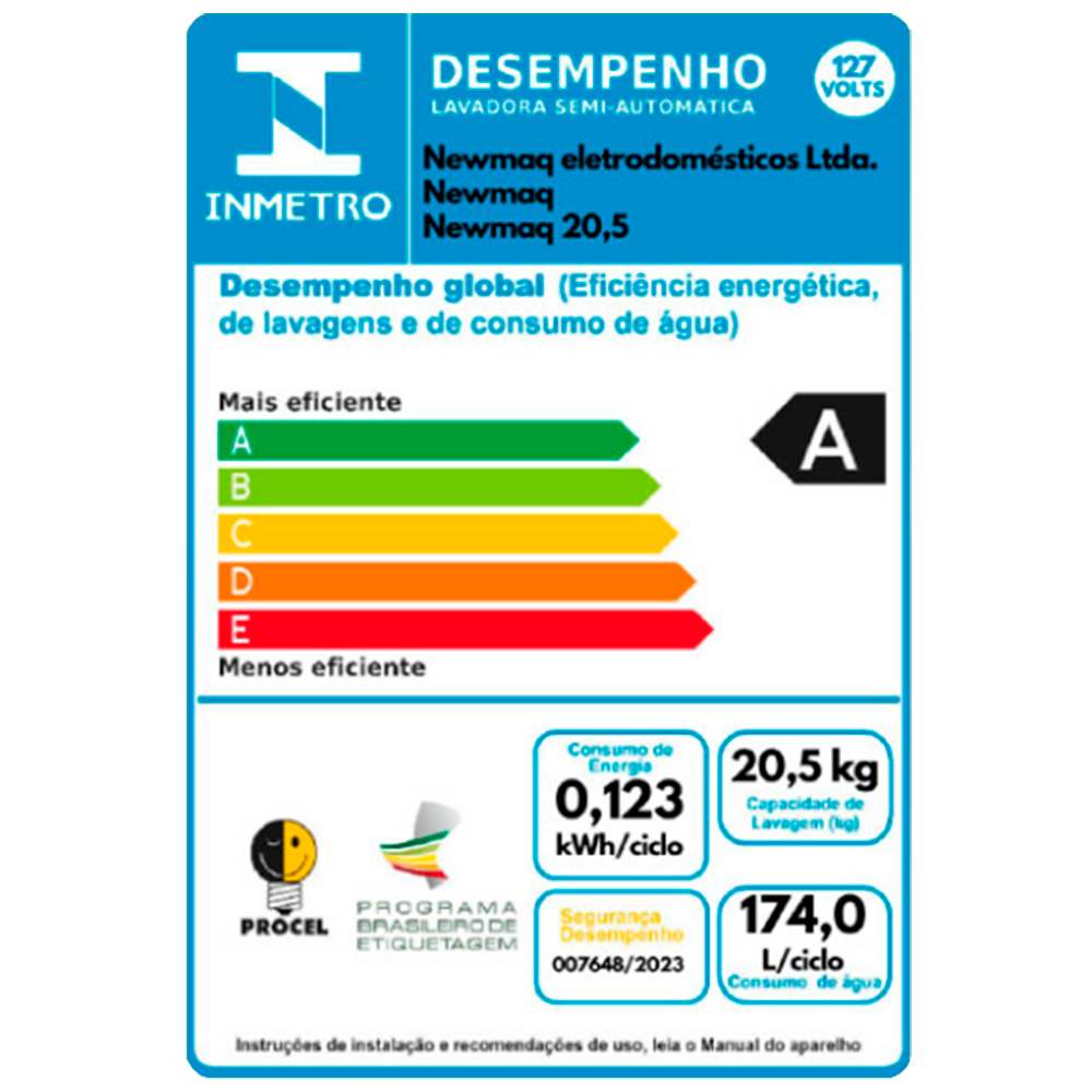 Tanquinho Newmaq Plus 20kg Semiautomático com Big Dispenser — foto 7