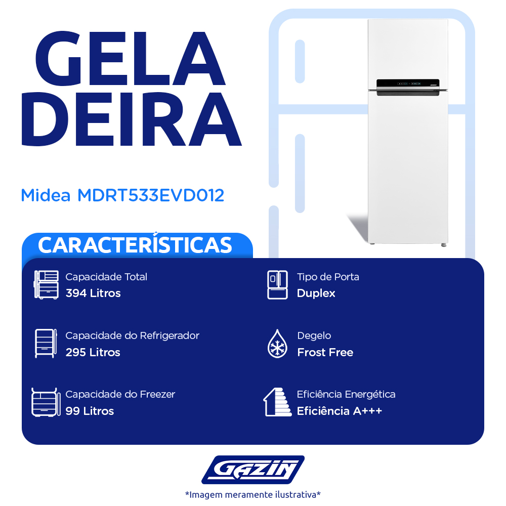 Geladeira Midea 394L Frost Free Duplex MDRT53 — foto 3