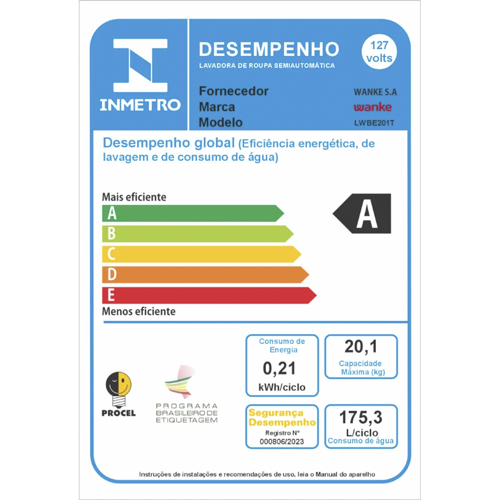 Tanquinho Wanke Premium 20kg Semiautomático 10 programas LWBE201T3 — foto 10