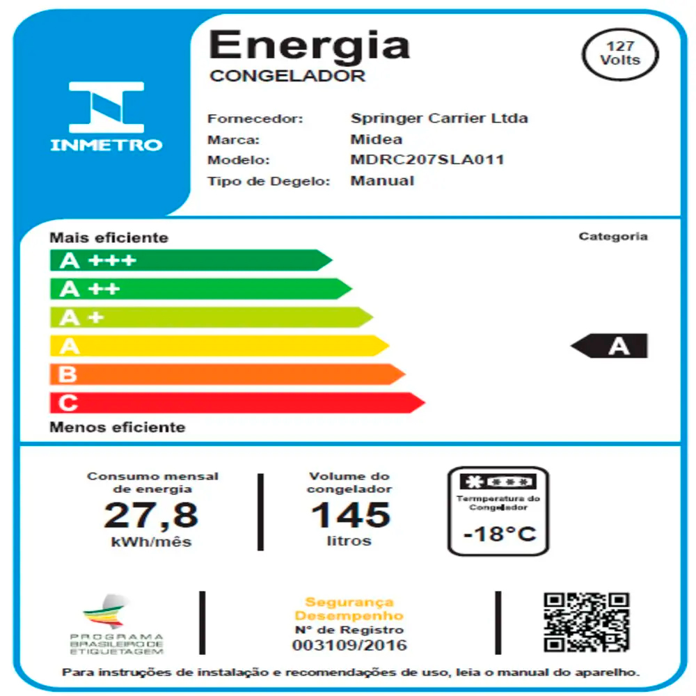 Freezer Midea 145L 1 Porta Horizontal MDRC207SLA01 — foto 9