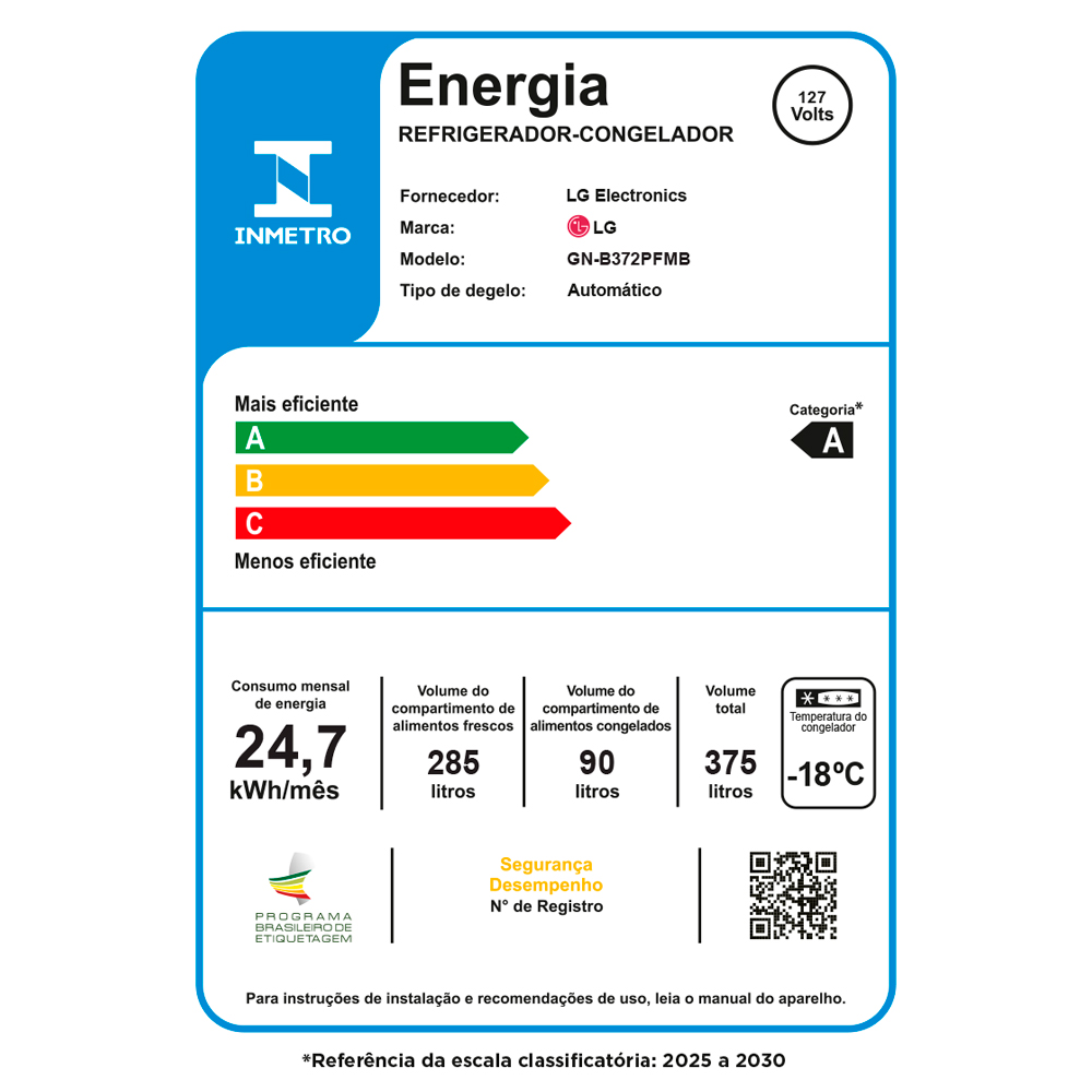 Geladeira LG 375L Frost Free Duplex GN-B372PFM — foto 11