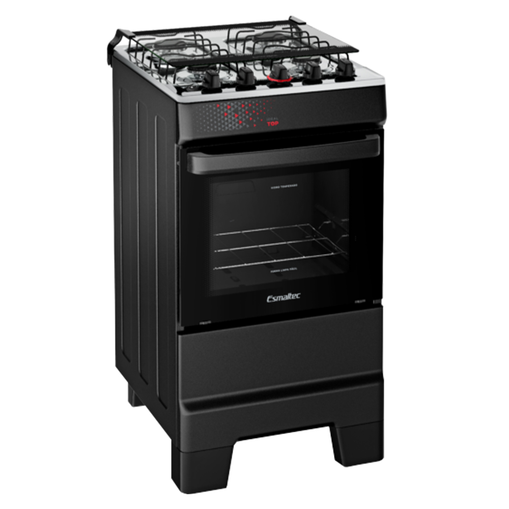 Fogão Esmaltec Ideal Top 4 Bocas Automático Mesa de Inox