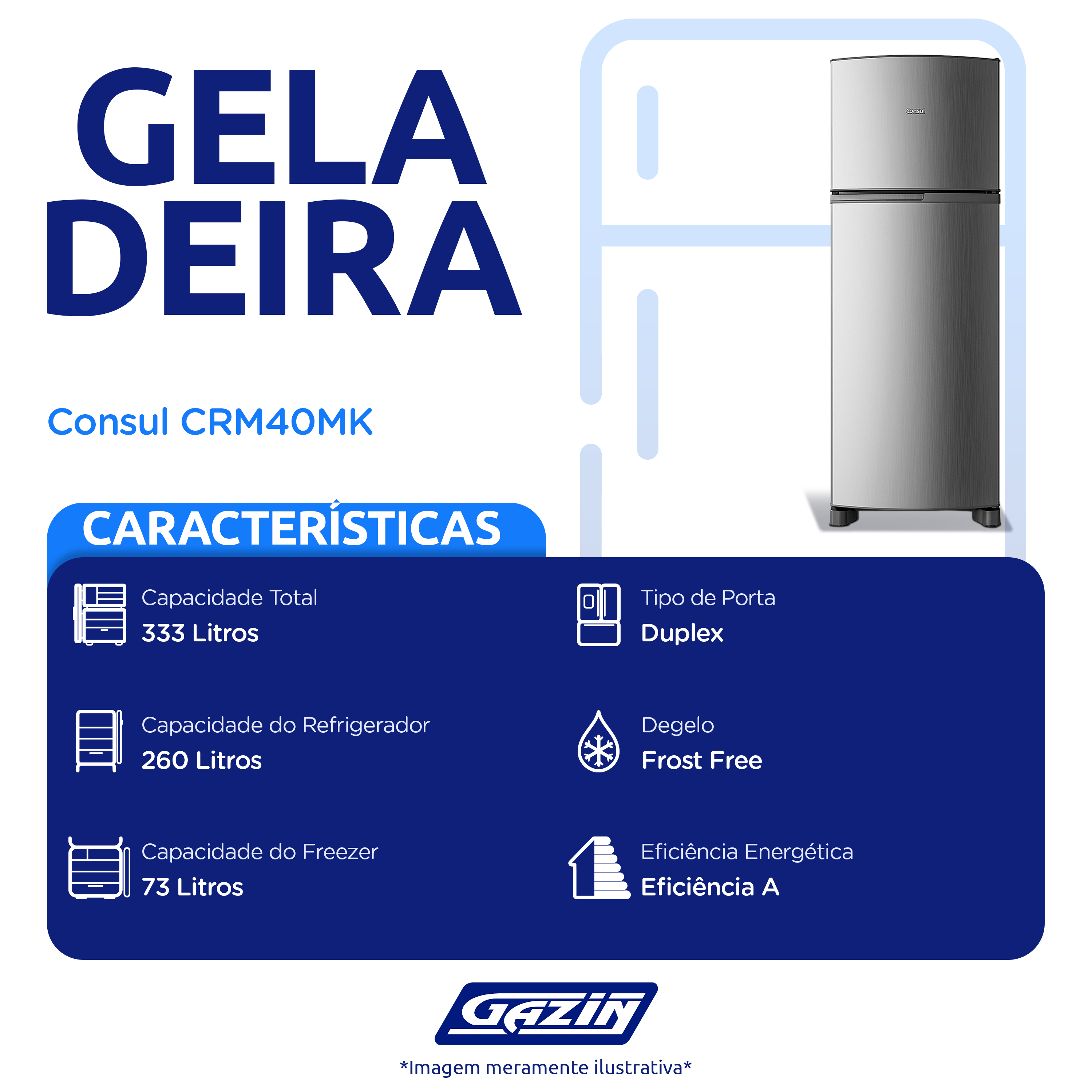 Geladeira Consul 333L Frost Free Duplex CRM40MK — foto 3