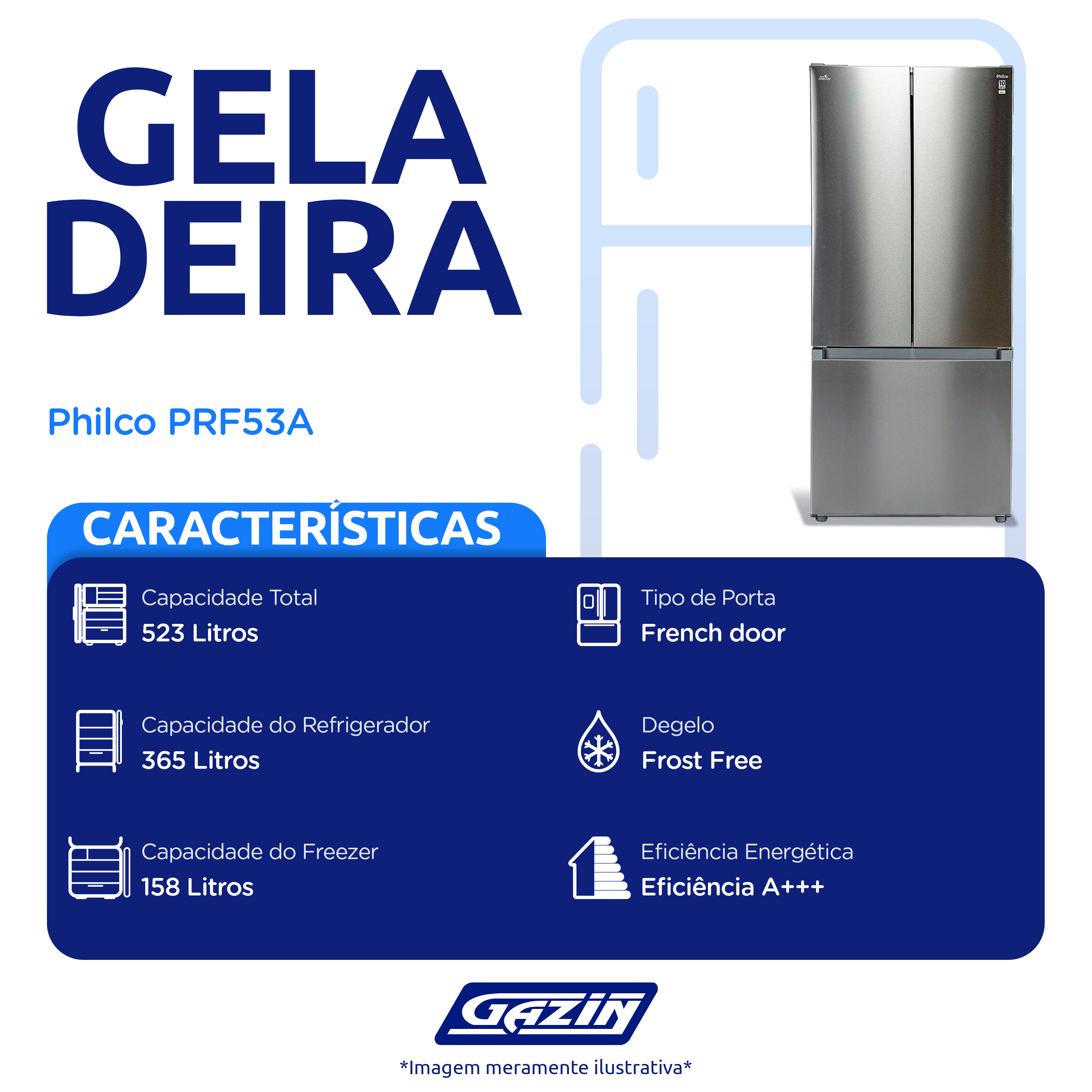 Geladeira Philco 523L Frost Free French Door PRF53A — foto 3