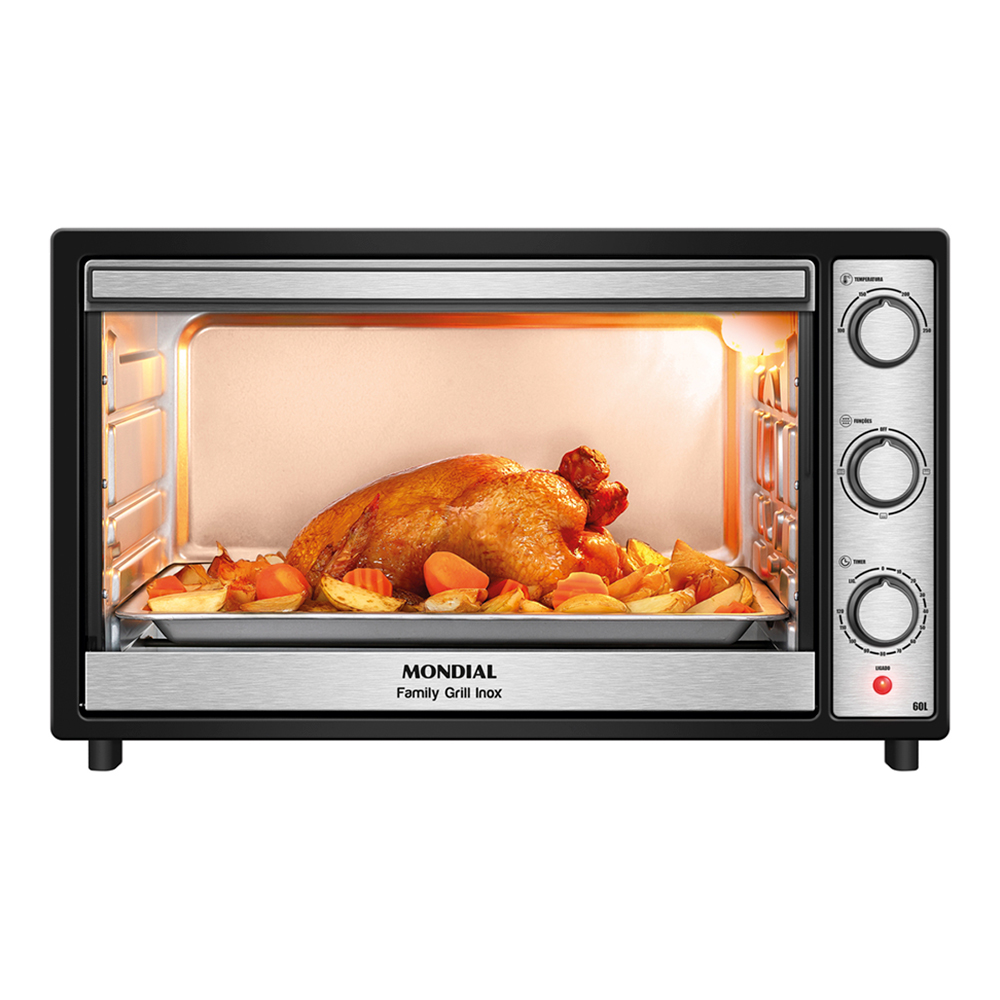 Forno Elétrico 60L Mondial Family Grill Inox Bivolt