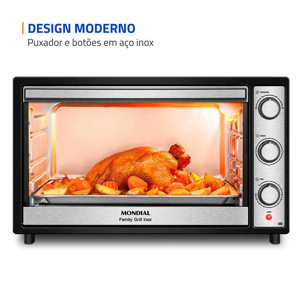Forno Elétrico 60L Mondial Family Grill Inox Bivolt — foto 5