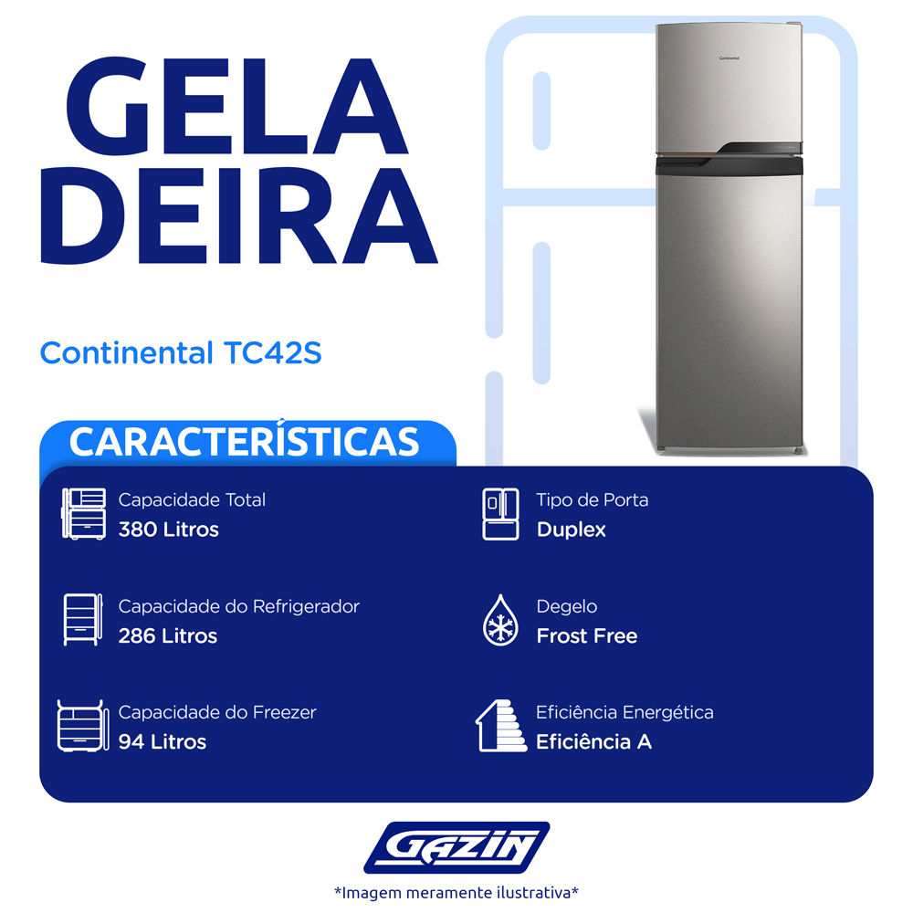 Geladeira Continental 380L Frost Free Duplex TC42S — foto 3
