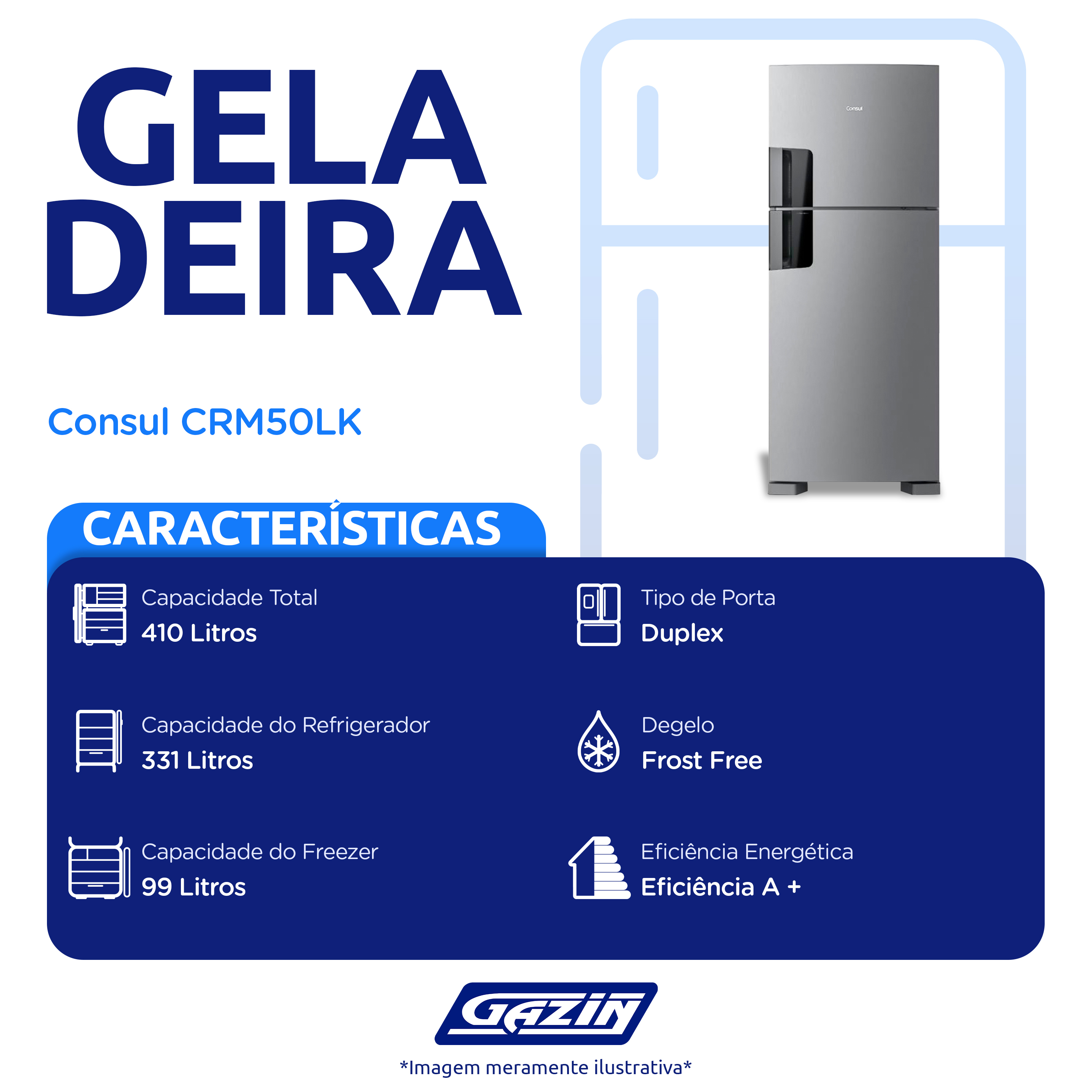 Geladeira Consul 410L Frost Free Duplex CRM50LK — foto 3
