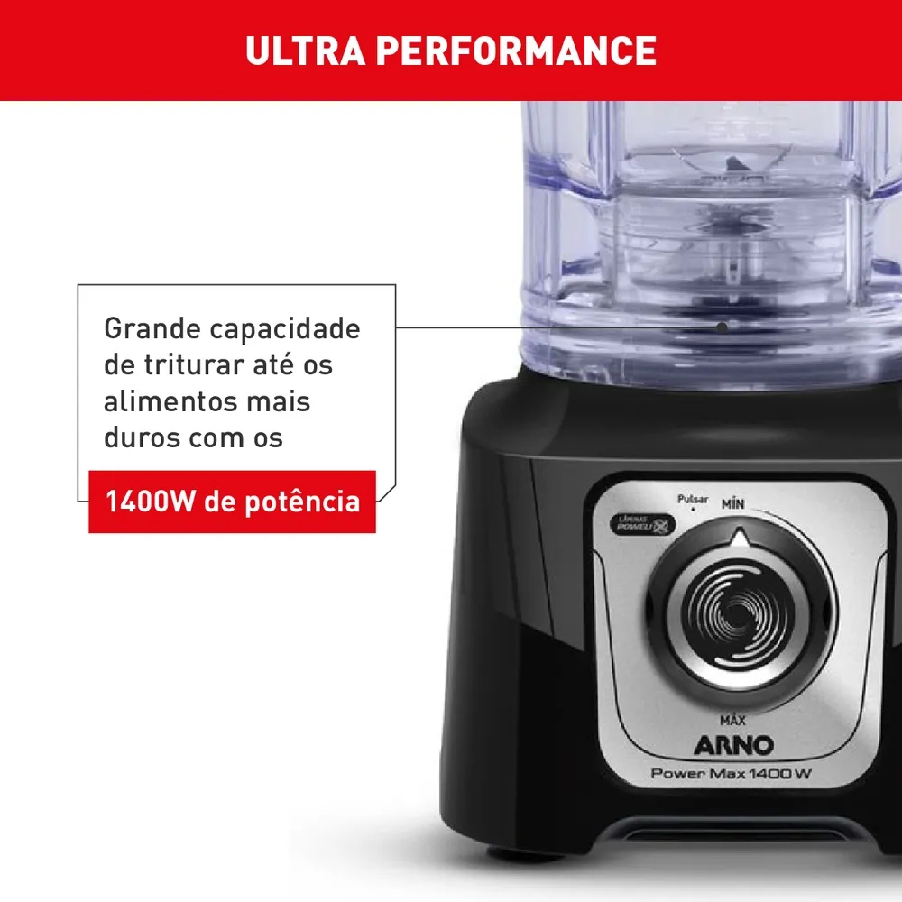 Liquidificador Arno PowerMax 3,1L 15 Velocidades 1400W — foto 6