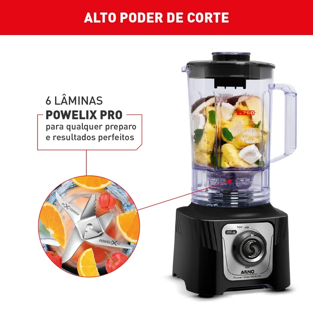 Liquidificador Arno PowerMax 3,1L 15 Velocidades 1400W — foto 7