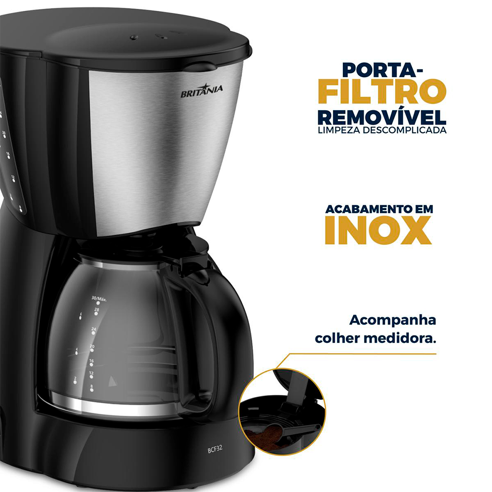 Cafeteria Elétrica Britânia BCF32A 30 Xícaras 800W — foto 4