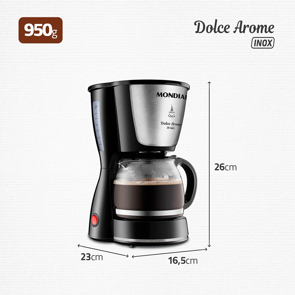 Cafeteira Mondial Dolce Aroma 18 Xícaras Filtro Permanente — foto 3