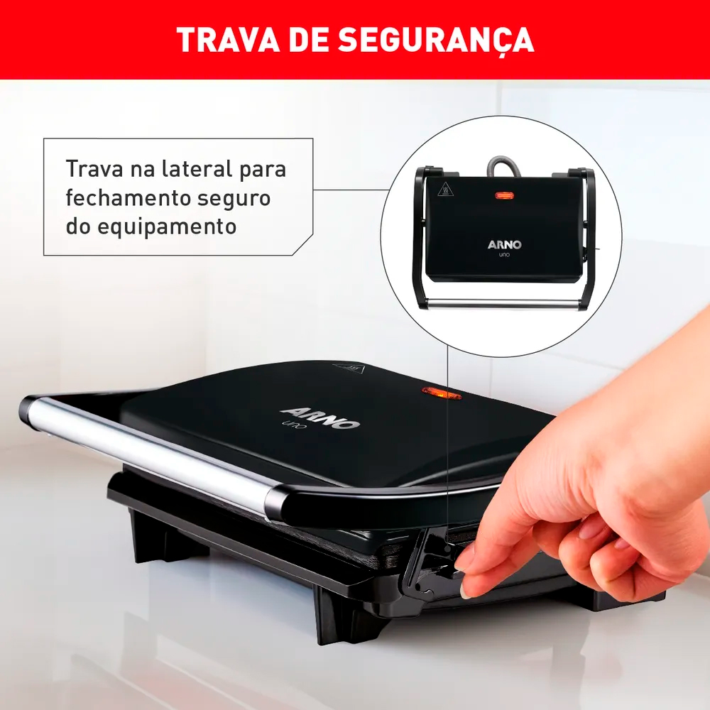 Grill Sanduicheira Arno Panini GPTO 850W — foto 6