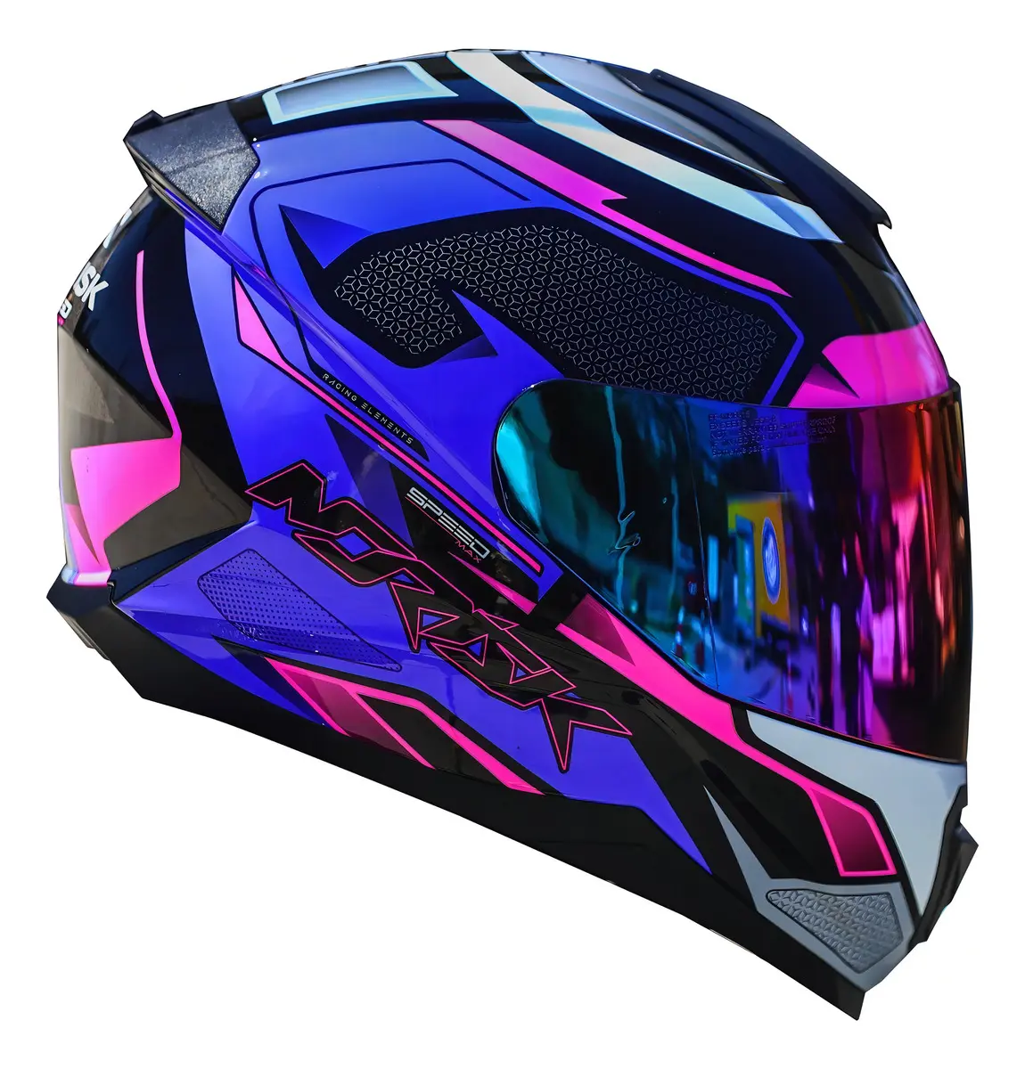 Capacete Norisk Razor SpeedMax Roxo Com Rosa — foto 4