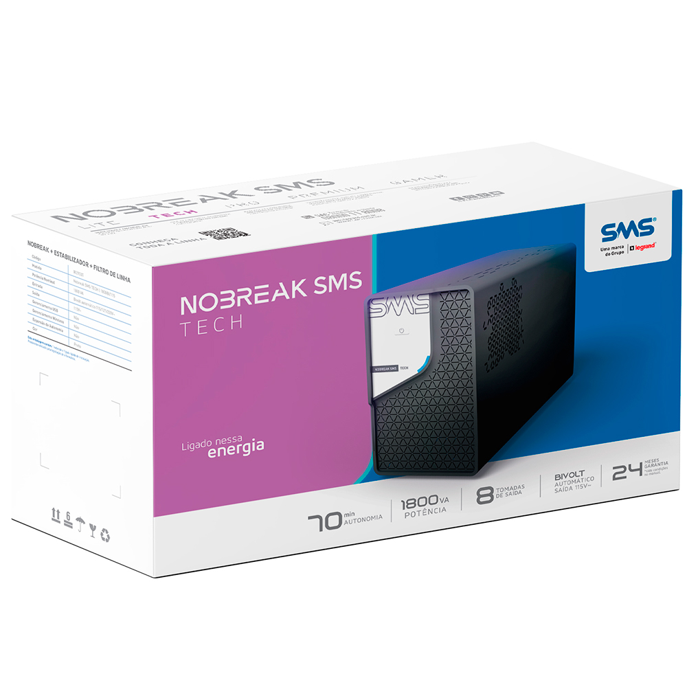 Nobreak SMS TECH 1800BI Automático 8 Tomadas 29307 — foto 5