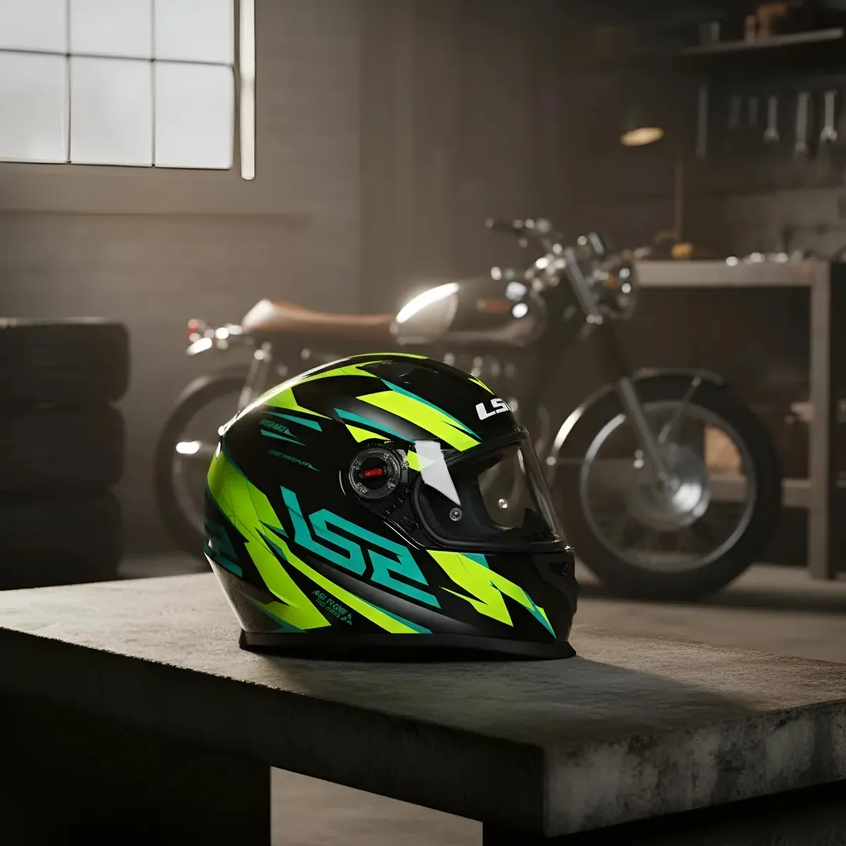 CAPACETE LS2 FF358 CLASSIC DRAZE PRETO / AMARELO FLUOR — foto 4