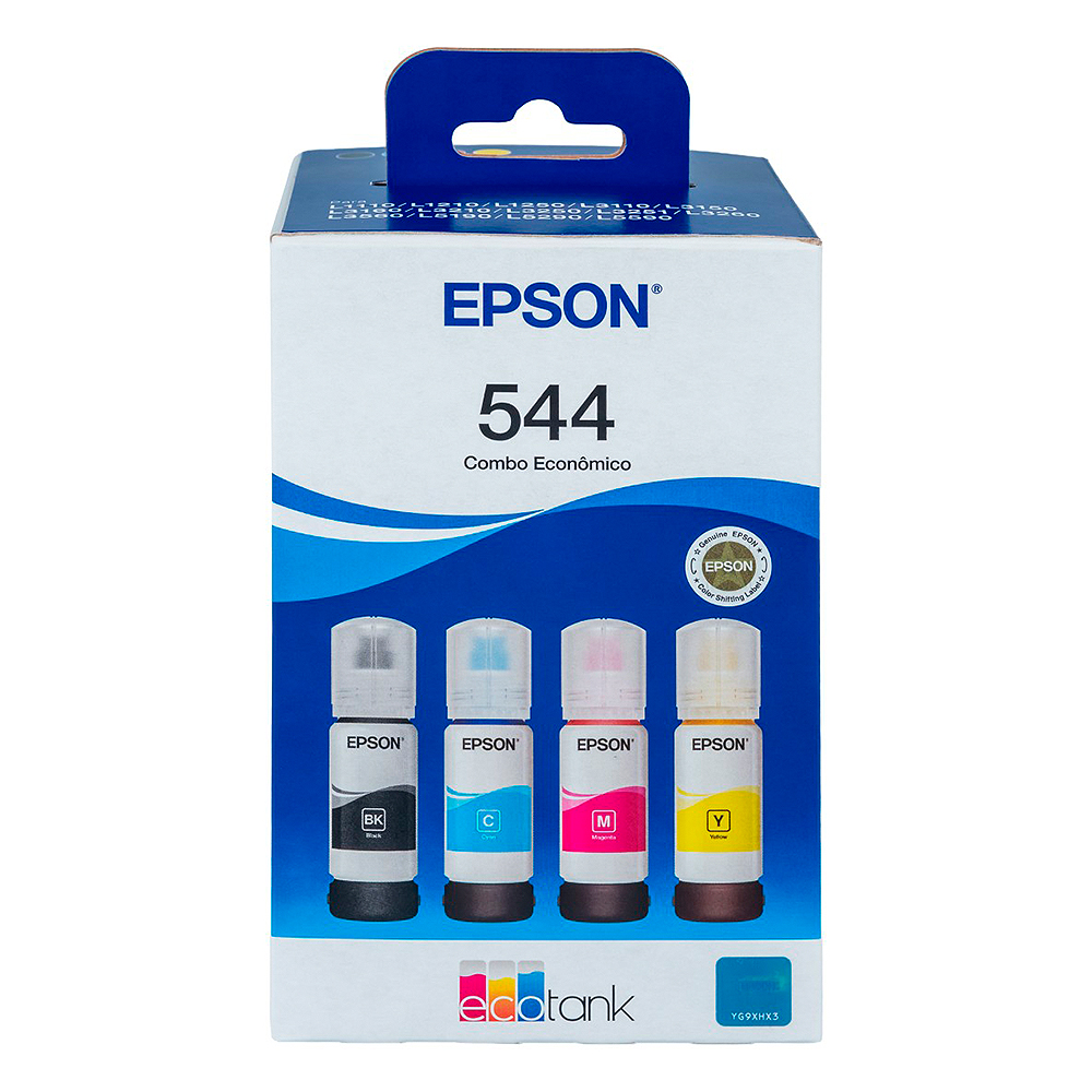 Kit Refil para Tanque de Tinta Epson com 4 Cores T544 até 7.500 páginas