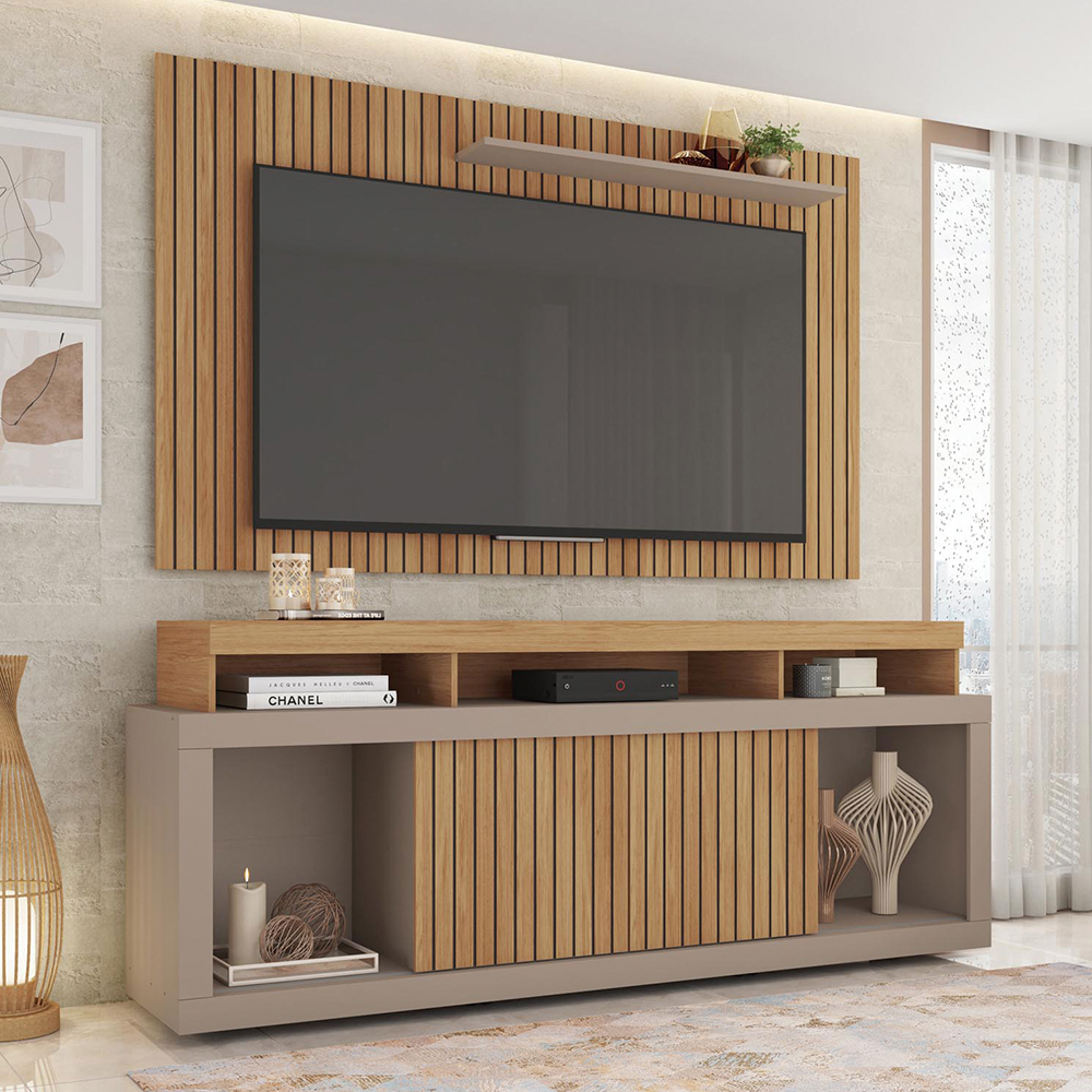 Rack com Painel Para TVs até 60" MDP 2 Portas New Oscar Caemmun
