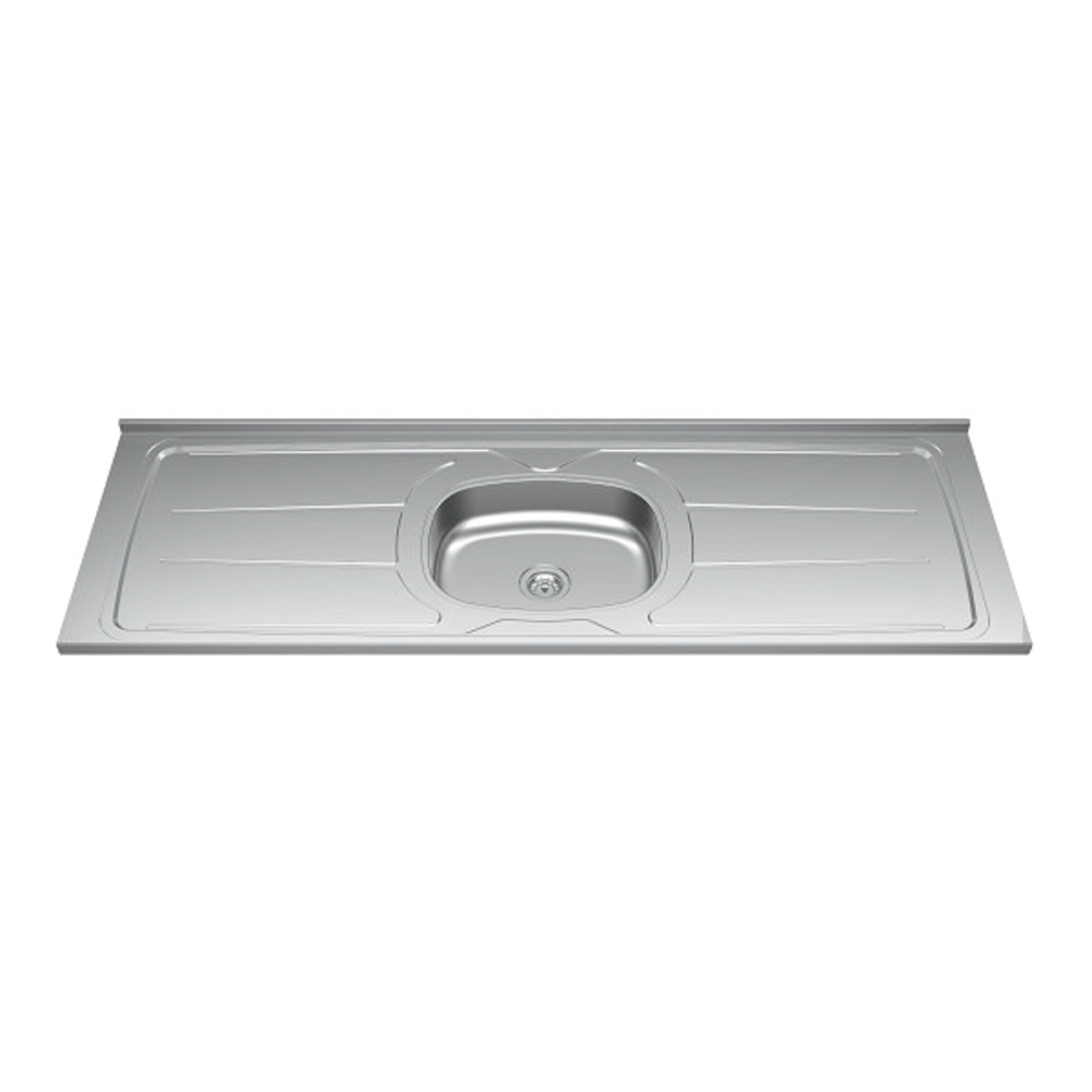 Tampo de Pia 160cm Aço Inox com Rebaixe Ghel Plus