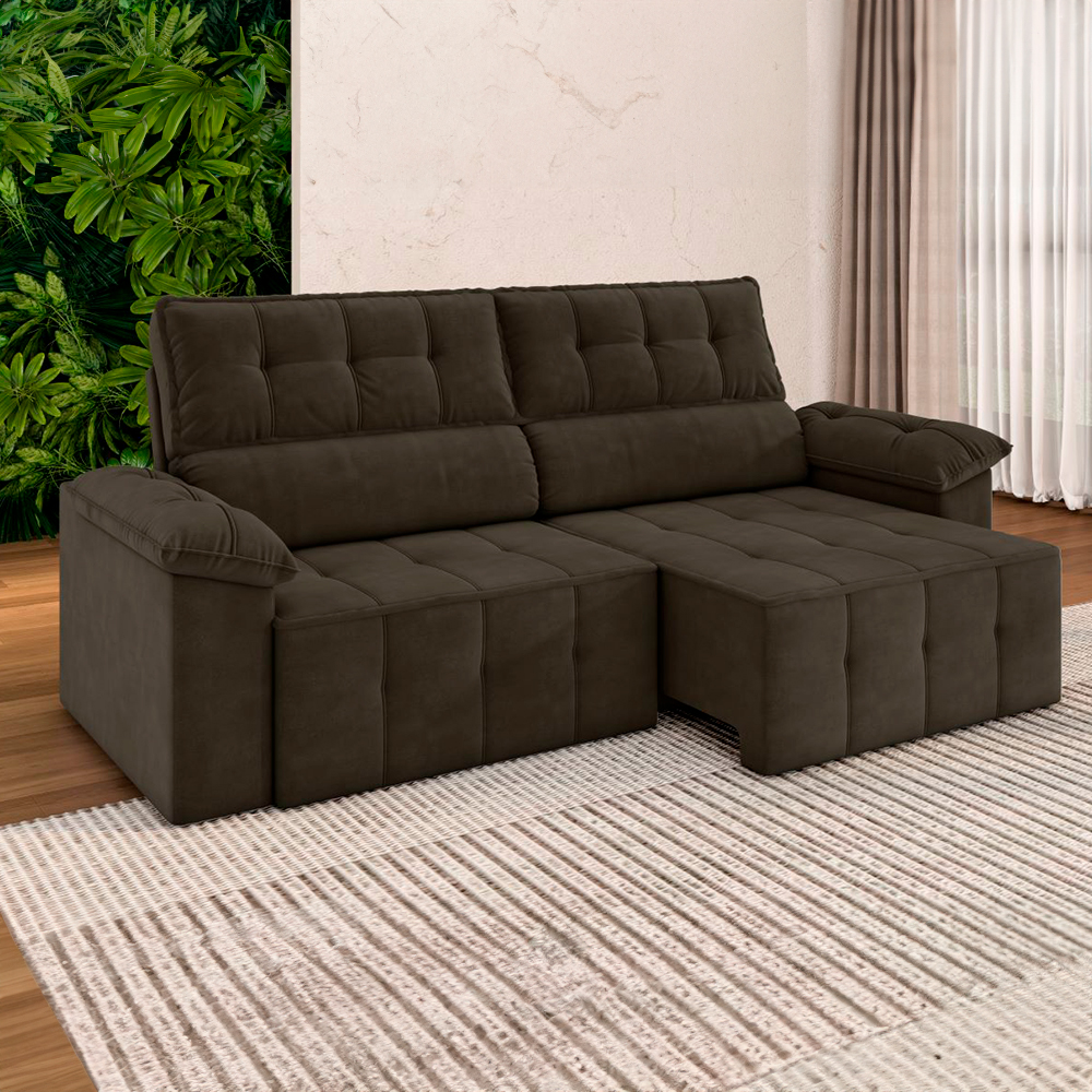 Sofá Retrátil e Reclinável 220 cm Santorini Besthouse — foto 5