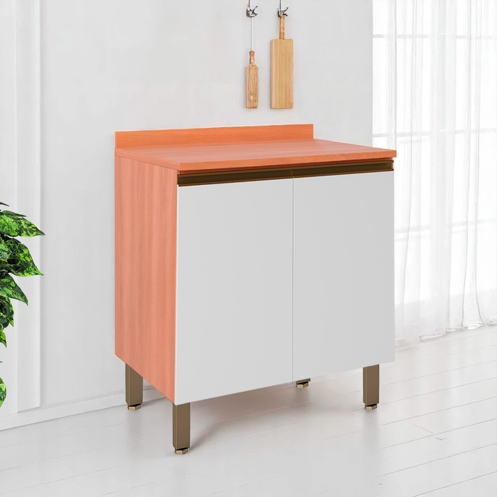 Balcão com Tampo 2 Portas em MDP 80cm Macadâmia Telasul