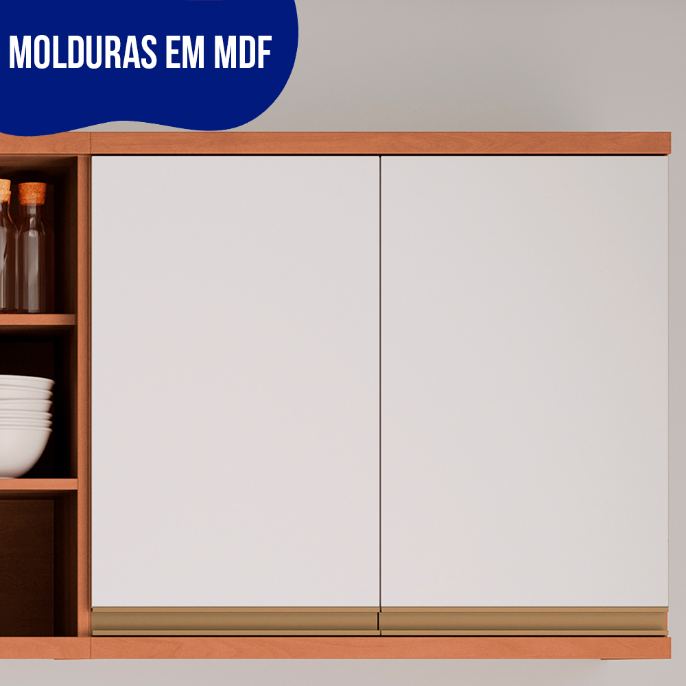 Armário Aéreo 80cm 2 Portas MDP Macadamia Telasul — foto 6