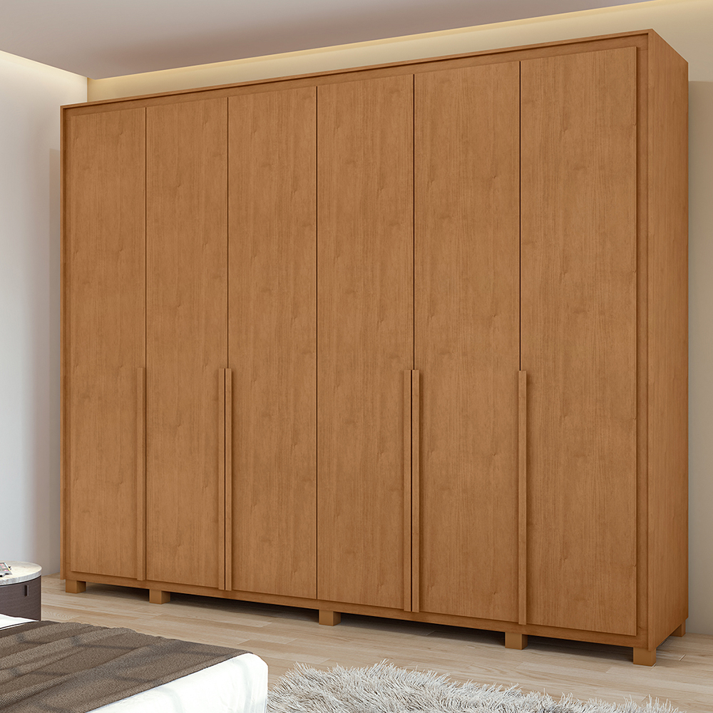 Guarda-Roupa Casal 6 Portas Bater 8 Gavetas MDF Lopas Imperatore Roupeiro
