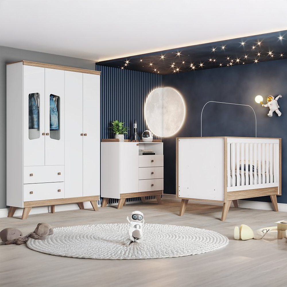 Quarto Infantil 3 Peças MDP MDF Henn Confete