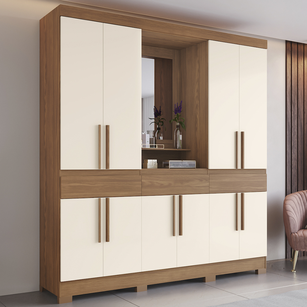 Guarda-Roupa Casal 10 Portas 3 Gavetas Capela B374 Henn Roupeiro