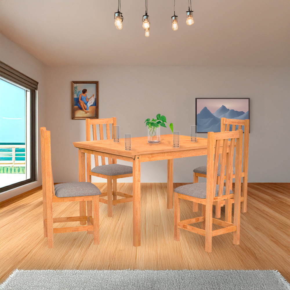 Conjunto de Mesa 4 Cadeiras 100% Madeira Maciça Itália Meneghetti