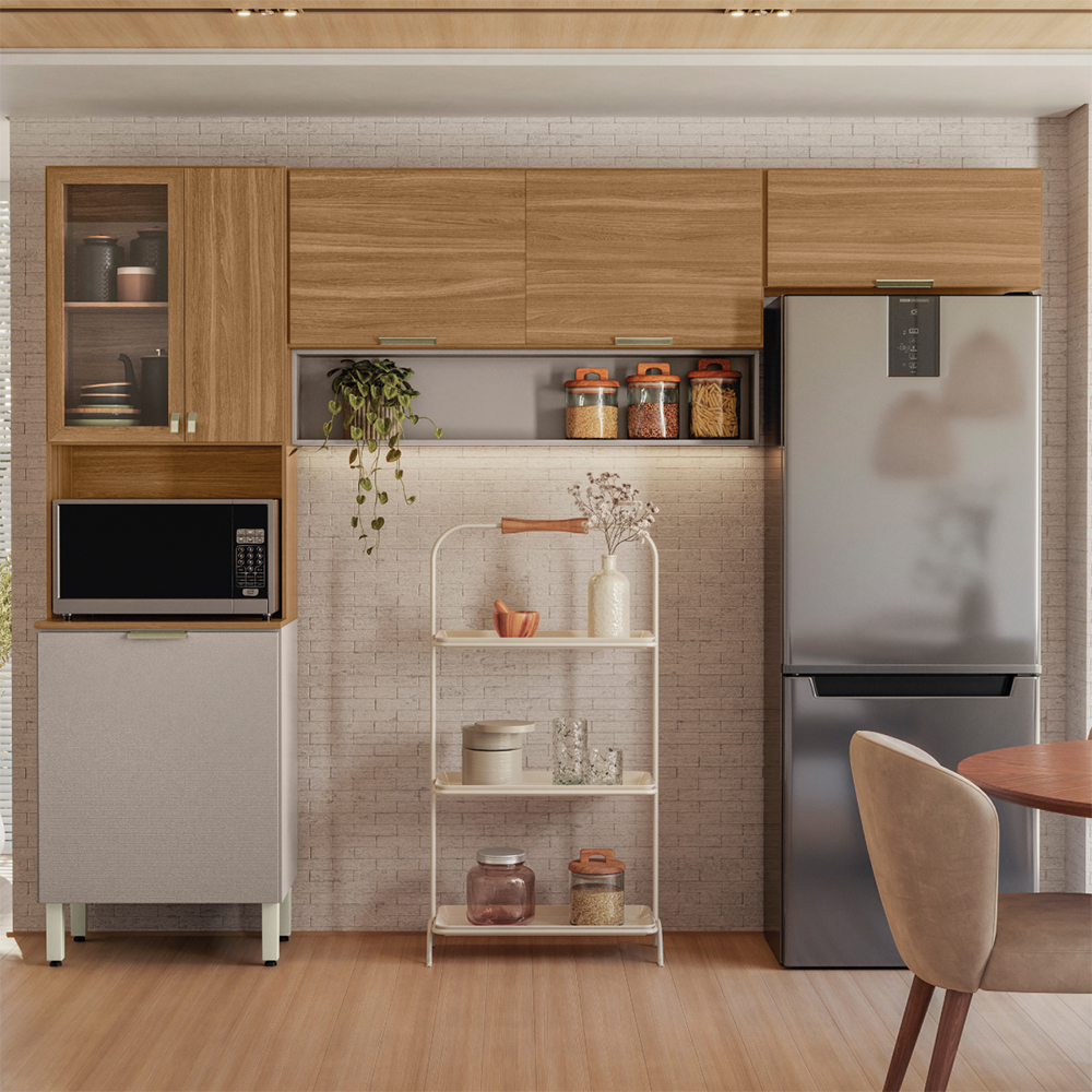 Cozinha Compacta 6 Portas 1 Nicho em MDP Alba Demóbile