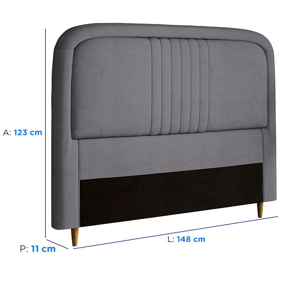 Cabeceira Casal Estofada 148cm MDF Chicago Dubue — foto 4