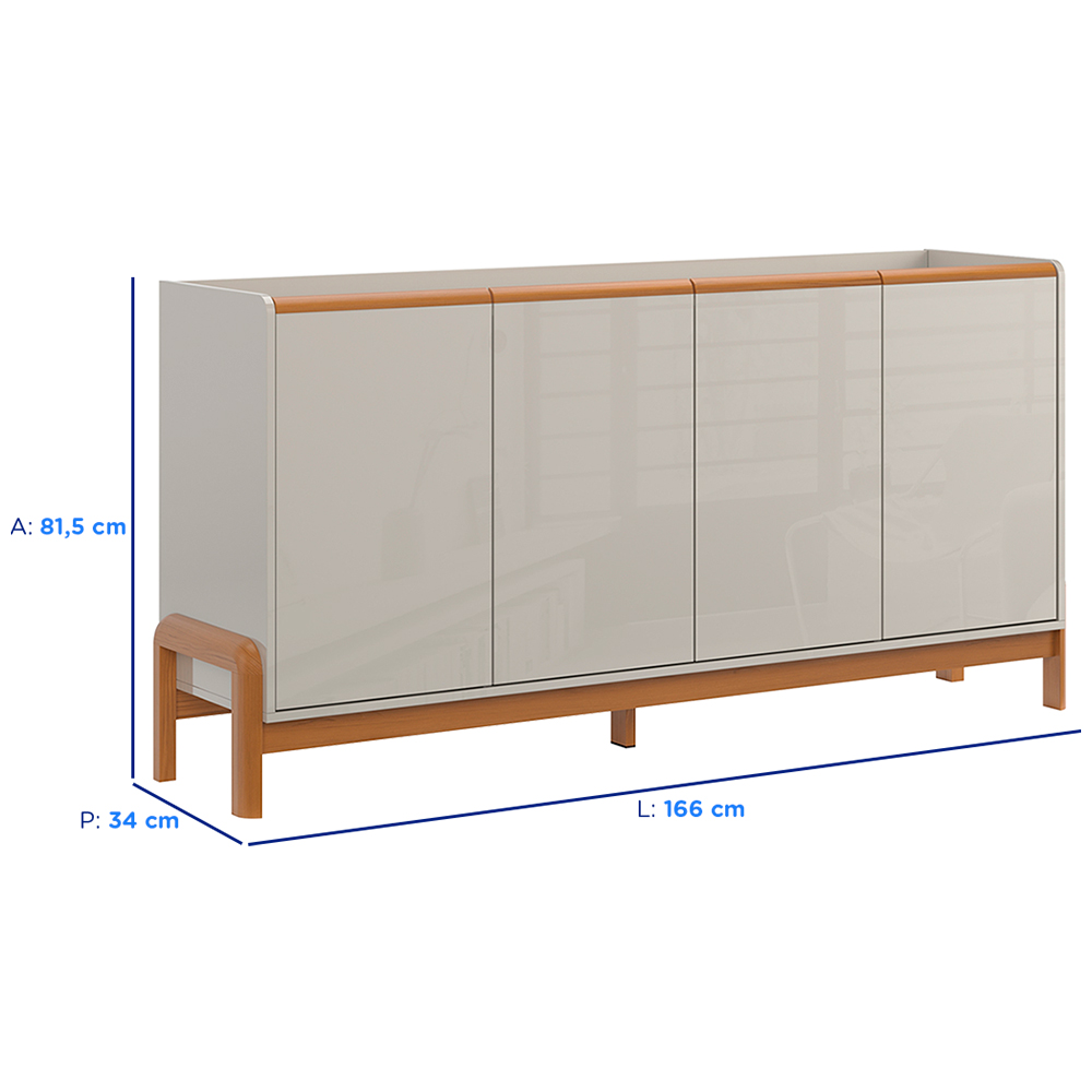 Buffet 4 Portas MDF MDP Elegance Lukaliam — foto 4