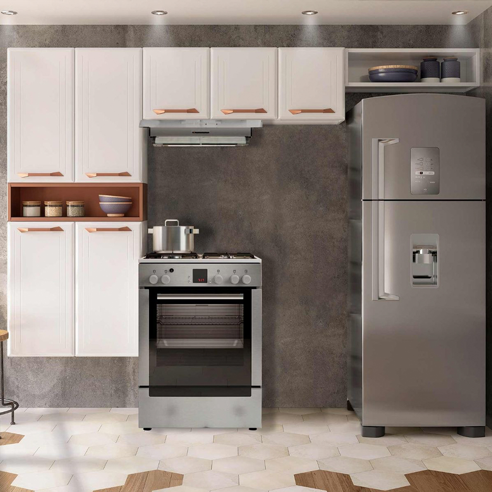 Cozinha Modulada 3 Peças 7 Portas 2 Prateleiras Manu Telasul