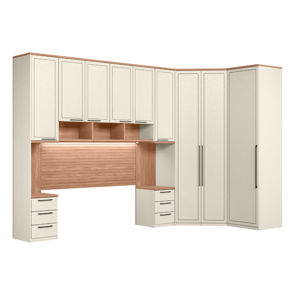 Roupeiro Modulado Santos Andira Doce Vida 6 Peças