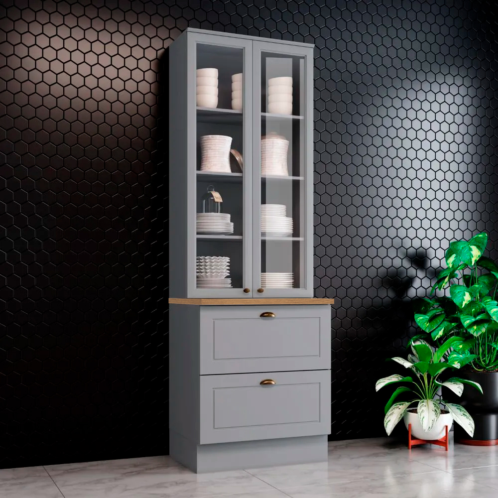Cristaleira Henn Americana 2 Portas 6 Prateleiras