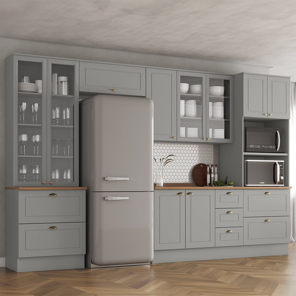 Cozinha Modulada 6 Peças Americana Henn com 10 Portas e 5 Gavetas