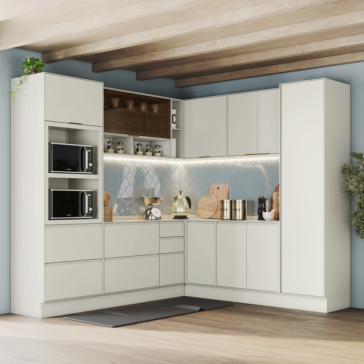 Cozinha Modulada Fineze 8 Peças 10 Portas 6 Gavetas Henn